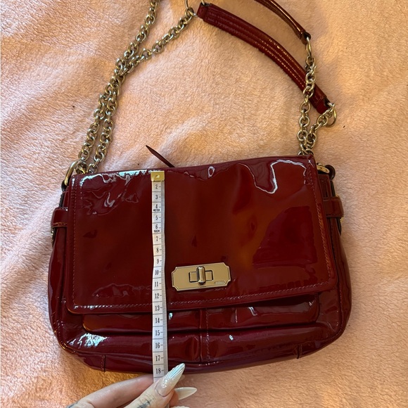 Coach Red Chain Shoulder Bag - Picture 11 of 12